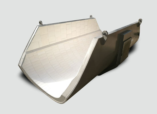 鋼廠內襯擺動溜槽陶瓷襯板