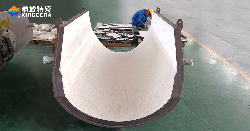 鋼廠擺動溜槽陶瓷襯板 鋼廠擺動溜槽陶瓷襯板